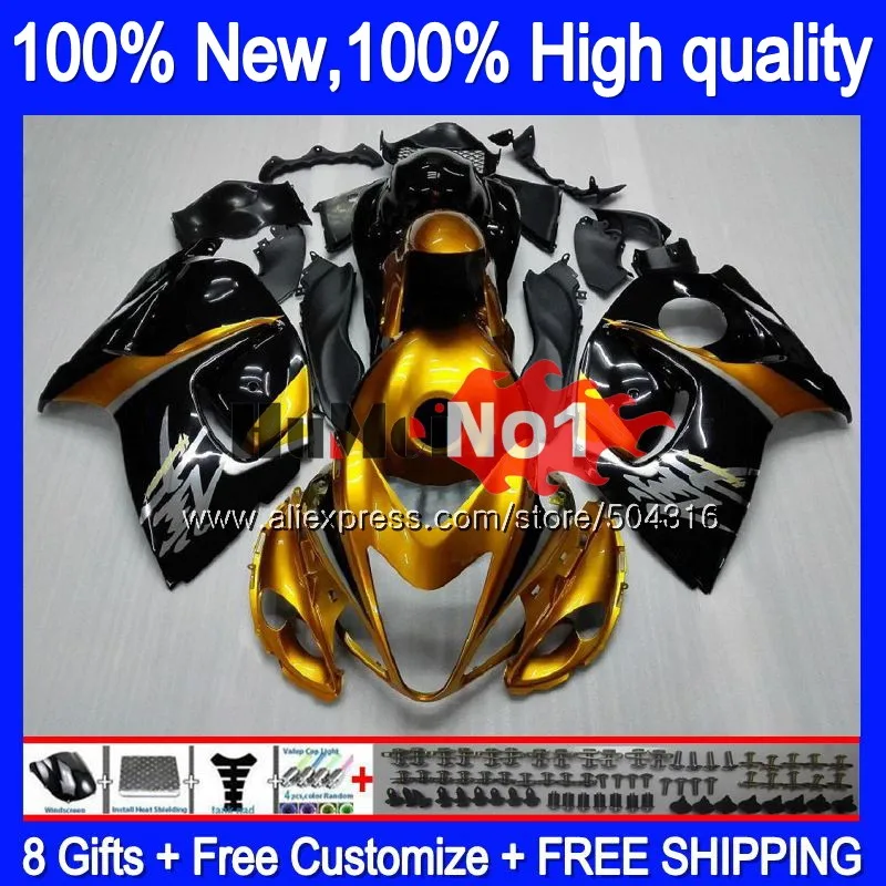 Корпус для SUZUKI Hayabusa GSXR-1300 GSXR 1300 27MC. 24 Золотисто-черный GSXR1300 1996 1997 1998 1999 2000 2001 96 97 98 99 01 обтекатель