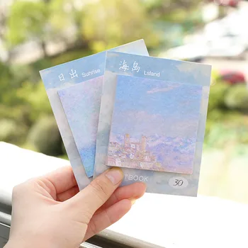 

Cute Oil Painting Note Pads Sticky Notes Kawaii Memo Pad Posted It Note Creative Korean Stationery Office School Supplies