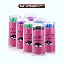 100 шт./компл. одноразовые косметические ватные палочки для наращивания ресниц Мини отдельных аппликаторы для дома тушь для ресниц кисти хлопок мягк тампон