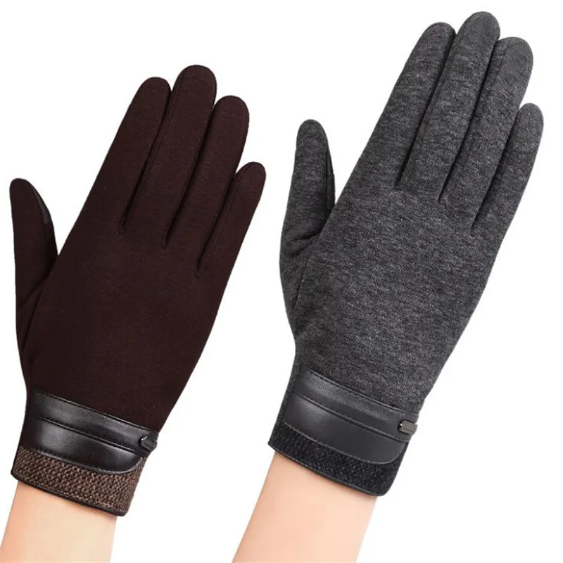 NDUCJSI Touched Screen Mittens Comfortble Warm Winter Gloves Fashion Cycling Gloves Big Stretch Cotton Men Wrist Plush Gloves