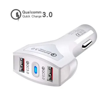

12-24V Universal Dual USB Phone Car Charger QC3.0 Fast Charge Type-C Port