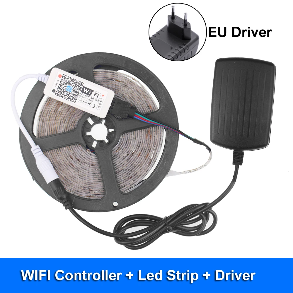 EU-WF113 2835 Smd Водонепроницаемая 12 В Rgb Светодиодная лента Wifi Пульт дистанционного управления Tiras Светодиодная лента Rgb 12 В светодиодные полосы для кровати - Испускаемый цвет: EU-WF113