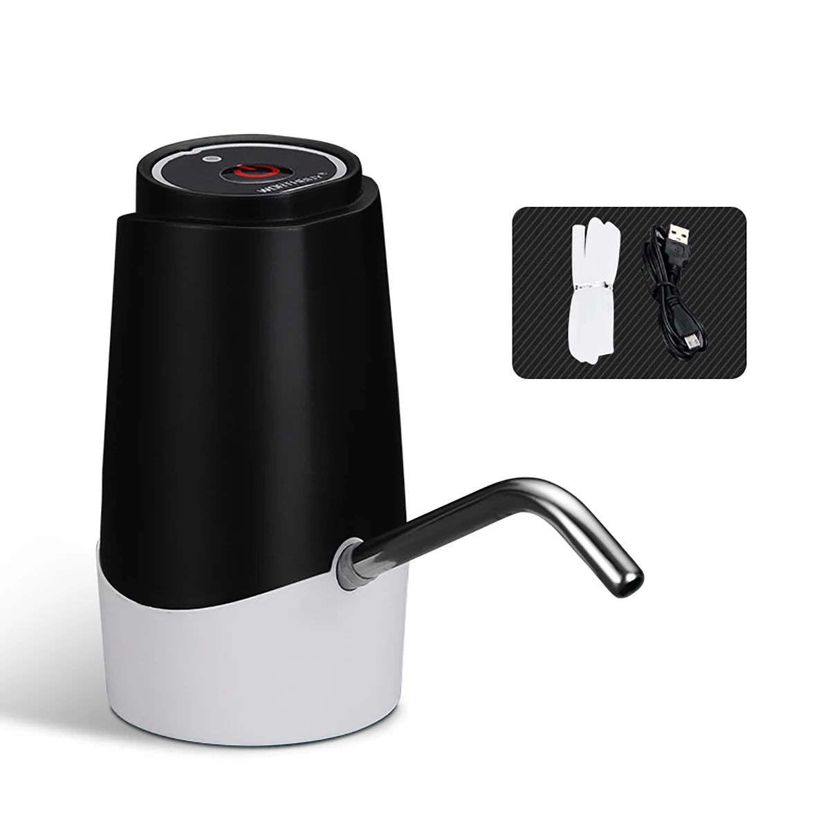 USB Электрический водяной насос, диспенсер для воды, перезаряжаемый, нержавеющая сталь, жесткая труба, пищевой силикон, для бутылок с питьевой водой