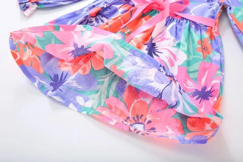 Платье принцессы; vestido; Детские платья для девочек; осень года; хлопковое платье с цветочным рисунком; roupa infantil menina; платье для малышей; костюм для малышей