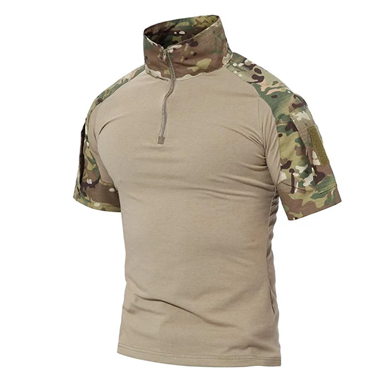 Men's Tactical T-Shirts Camouflage Army Uniform Hunt Working Short Sleeve Shirts Assault Combat Military Cotton Clothes Male tactical shirt tactical clothing