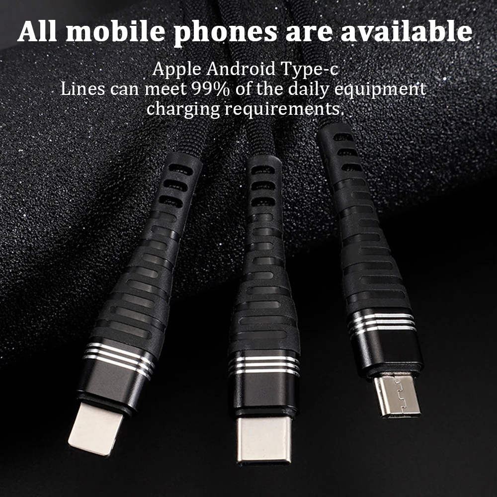 3 в 1 USB кабель для всех смартфонов Micro usb type C зарядное устройство для iPhone 11 Pro Max X зарядный кабель Micro зарядный usb-шнур провод
