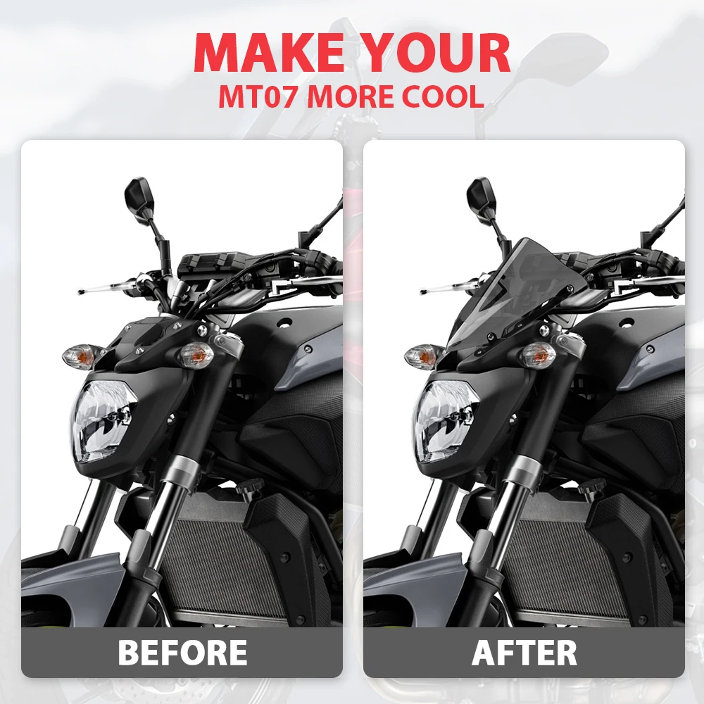 Ветровое стекло KEMiMOTO для YAMAHA MT07 MT 07 ветровое FZ07 2014 2015 2016 2017 ветровые дефлекторы