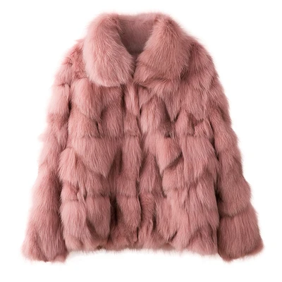 Новинка, зимняя модная женская куртка из натурального шуба из натурального Лисьего меха, Толстая теплая короткая верхняя одежда, повседневная Уличная одежда - Цвет: 1