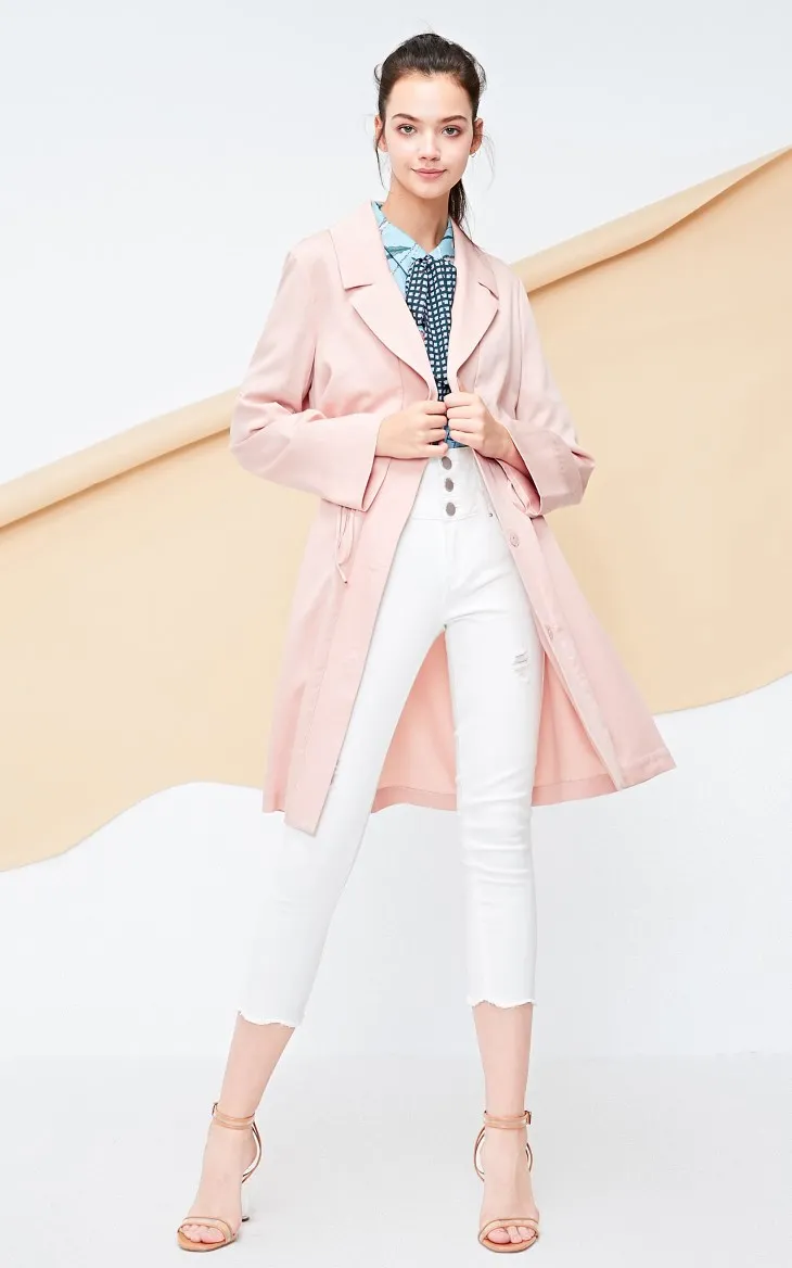Vero Moda Женский отворот с воротником Mid Длинный плащ куртка женская| 318321517