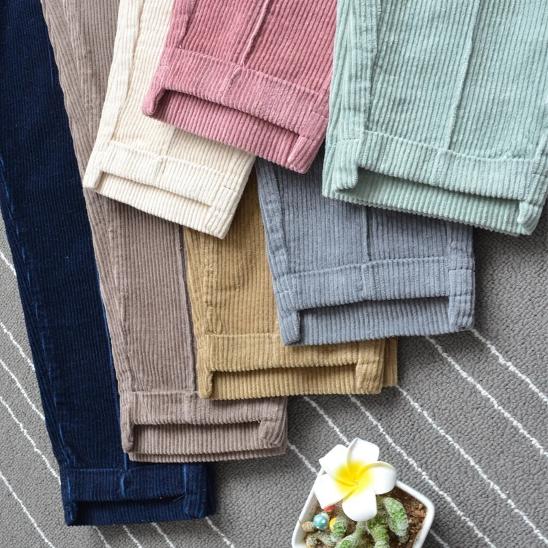 

Winter Pants Women 2019 Vintage Corduroy Warm Trousers Female Casual Loose High waist Harem Pants Pantalon Mujer