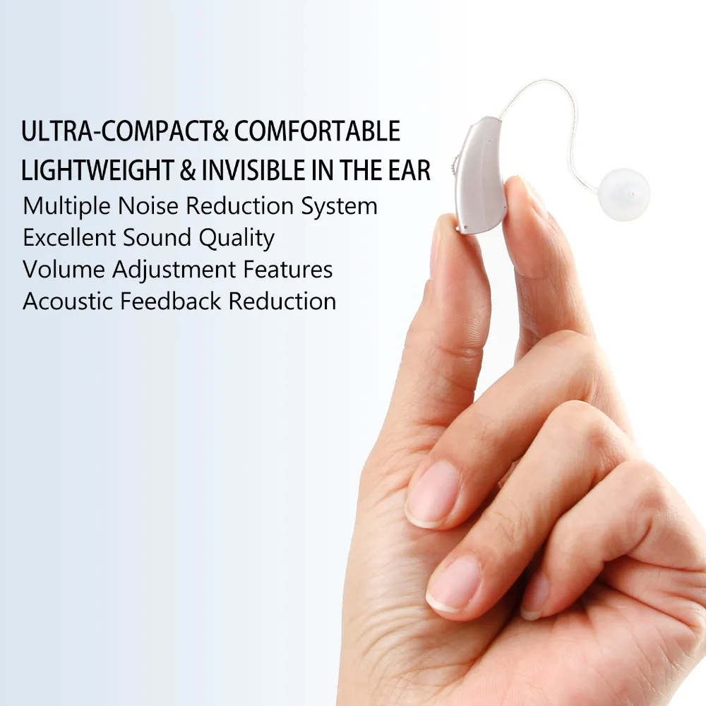  206 Ric Hearing Aid New Hearing Amplifiers RIC Sound Processing Adjustable Volume Smart Noise Cance