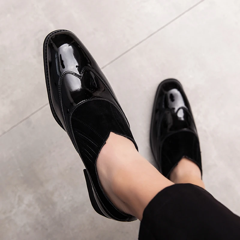 mens casual business office formal dress breathable leather shoes slip-on lazy shoe flats platform loafers men big size 48 | Обувь