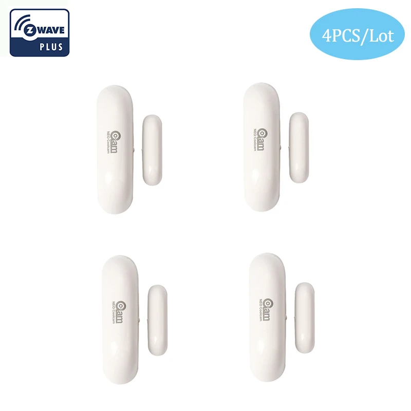 COOLCAM 4PCS/Lot Zwave Plus Door Window Sensor Contact EU 868.4MHZ Instant Alert Magnet Lock Security | Безопасность и защита