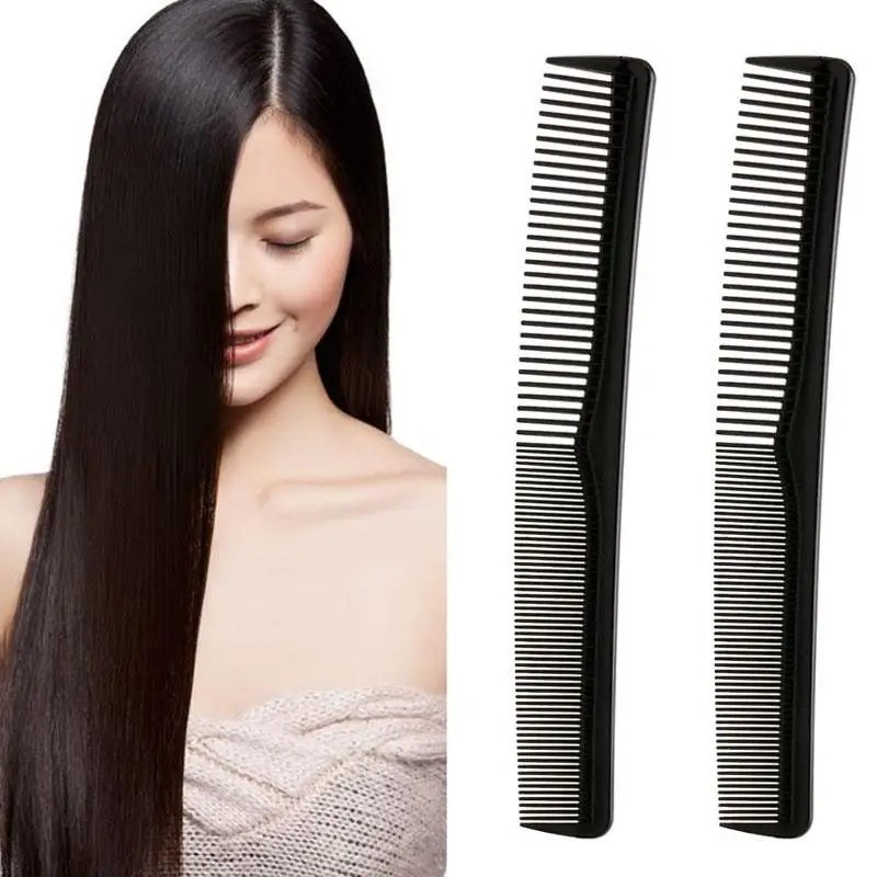 1Pcs plastic Black Comb Fiber Professional Styling Resistant Anti Carbon Heat Two Hairdressing Static Tool G5S0 | Красота и здоровье