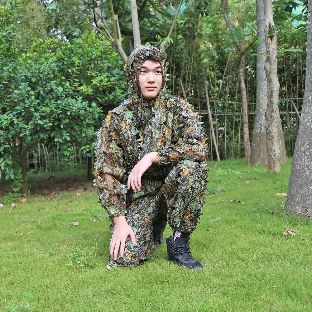 Костюмы Ghillie с 3D листьями одежда для охоты Bionic Yowie sniper birdwatch страйкбол камуфляжная