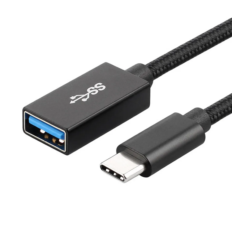 Type-C OTG Кабель-адаптер USB 3,1 type C штекер USB 3,0 A Женский OTG кабель для передачи данных адаптер 12 см для samsung Galaxy S9/S8 MacBook Pro