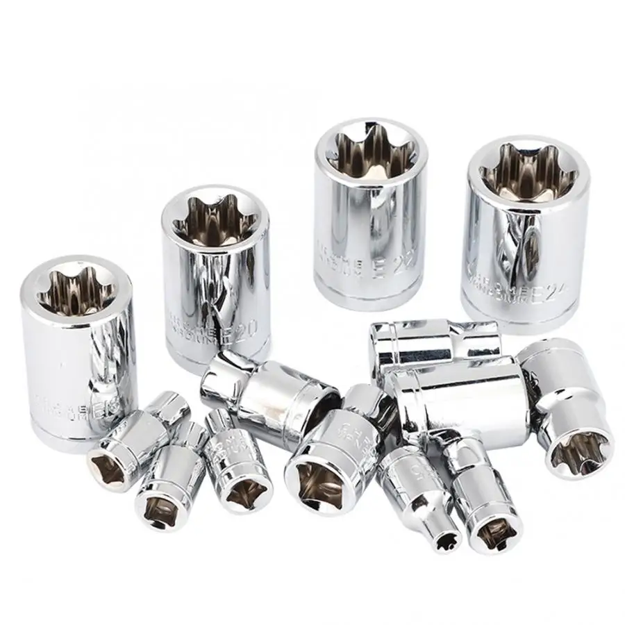 Набор инструментов для ремонта дисков Torx Star 14 шт. набор бит типа E 1/4 &quot3/8&quot 1/2 &quot