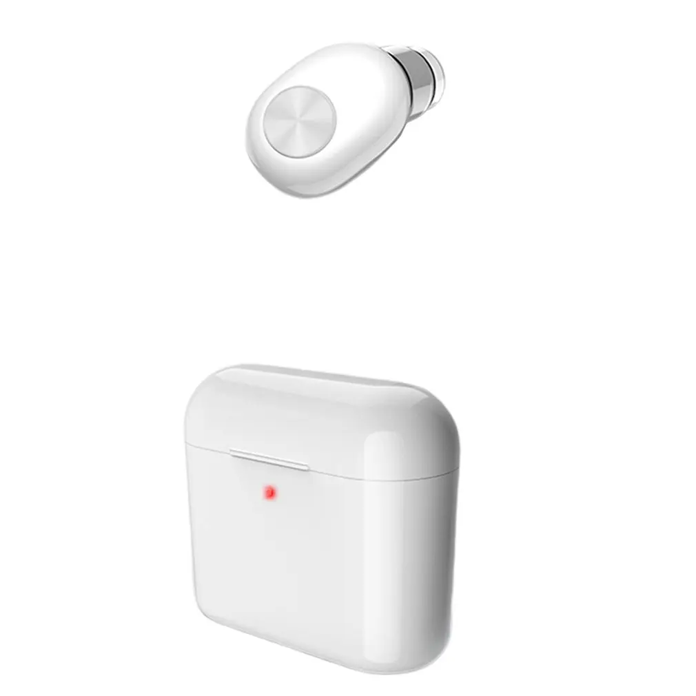 white 300mAh Мини стерео беспроводной в уши беспроводной бинауральный зарядный ящик Спортивная гарнитура бизнес-гарнитура для звонков - Color: white 300mAh