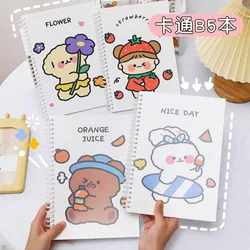 Cahier de dessin animé ours pour étudiant, Style Ins, à bobine Pp, Simple, Transparent B5, maille givrée, journal intime, Kawaii 