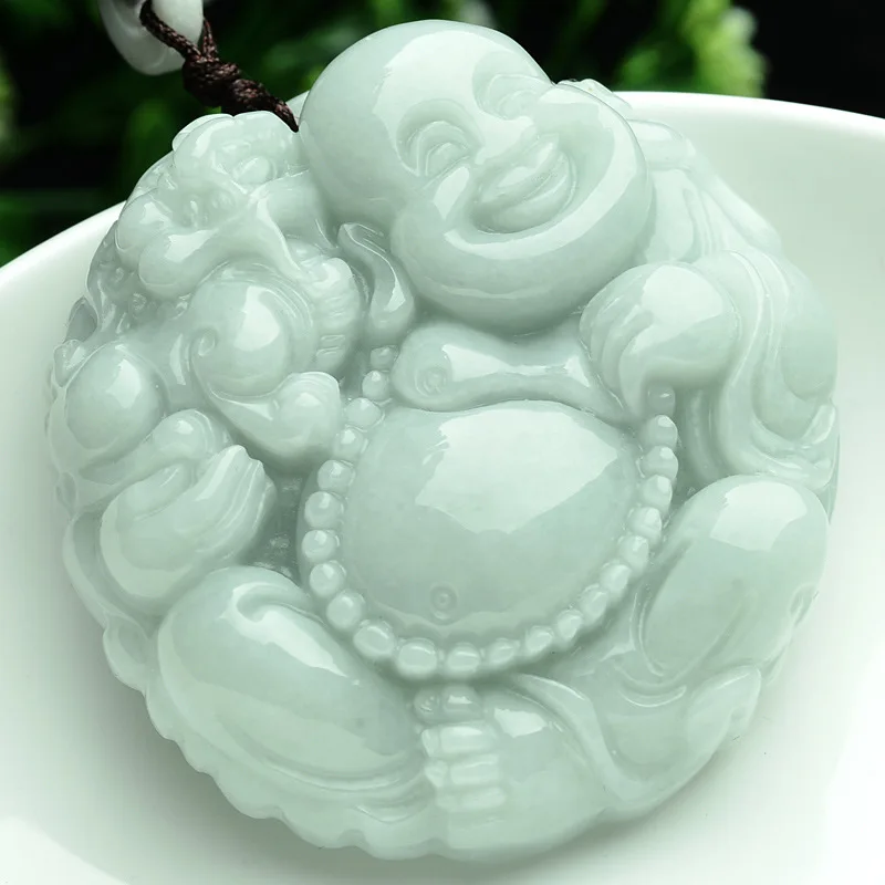 

Natural a Cargo Myanmar Jade Buddha Pendant Men And Women Maitreya da du fo Jade Pendant