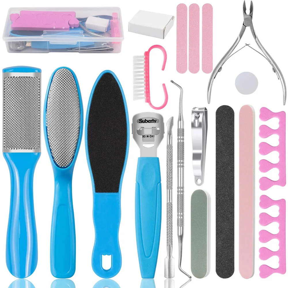 

Professional Pedicure Tools Shaver Foot Feet File Care Kit Spa Scrubber Dead Skin Remove Callus Curette for Pedicure Heels Set