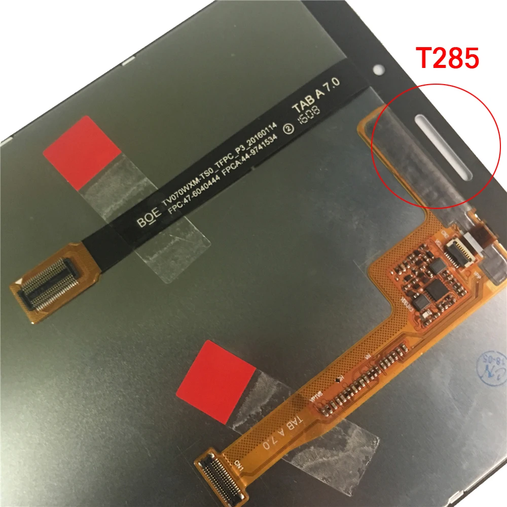 삼성 갤럭시 LCD 탭 A 7.0 2016 SM-T280 T280 T285 SM-T285 터치 스크린 디지타이저 어셈블리, T280 T285 디스플레이용, 로트당 5 개