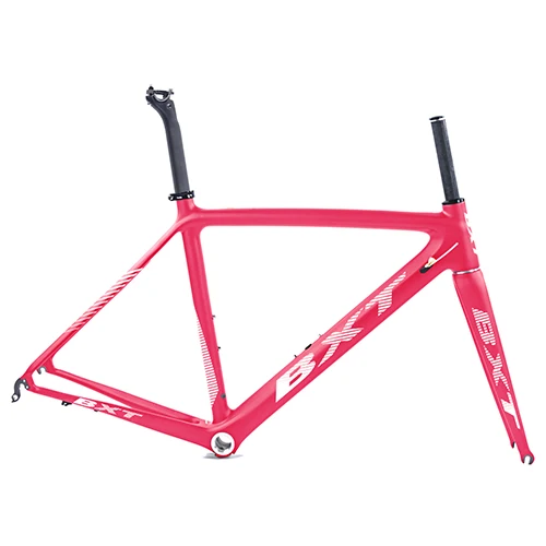 Полный углерод, Сверхлегкий каркас для шоссейного велосипеда Di2, карбоновая рама для гонок в городе, велосипедные рамы BSA V, велосипедные рамы 130*9 мм - Цвет: BXT full pink