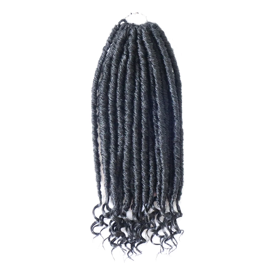 

Prettyplus 16"/18" inches Goddess Faux Locs Crochet Hair Soft Natural Synthetic Braids Black Brown Extension For Women Locs