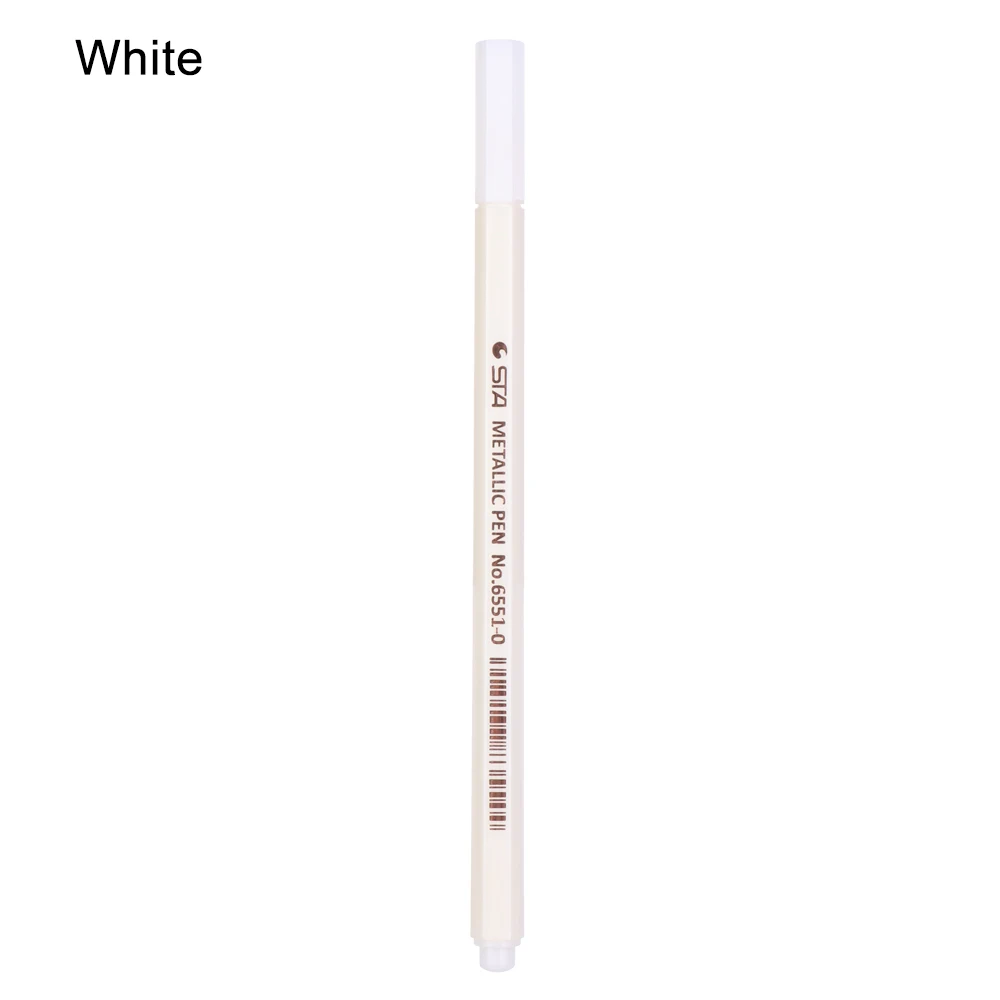 white 1 New Hot Assorted Colored Metallic Permanent Paint Markers Pens School Tools Paint DIY Crafts Painting Photo Graffiti Paint Pen - Цвет: white 1