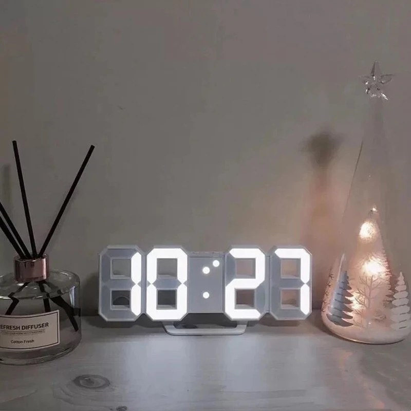 Reloj de pared Digital con alarma LED, cronógrafo colgante con pantalla de fecha y temperatura, luz alimentada por USB, decoración del hogar - 100 cosas bonitas para la casa