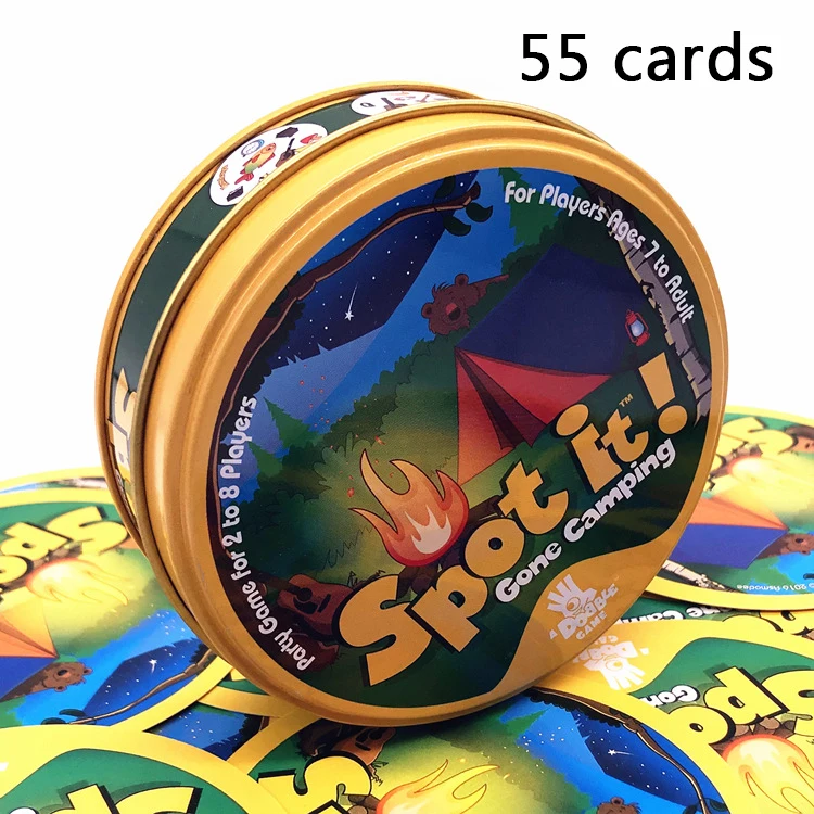camping Настольная игра с английской версией, карточные игры, металлическая коробка, семейные вечерние, забавные, классические, мини-игры для детей - Цвет: camping