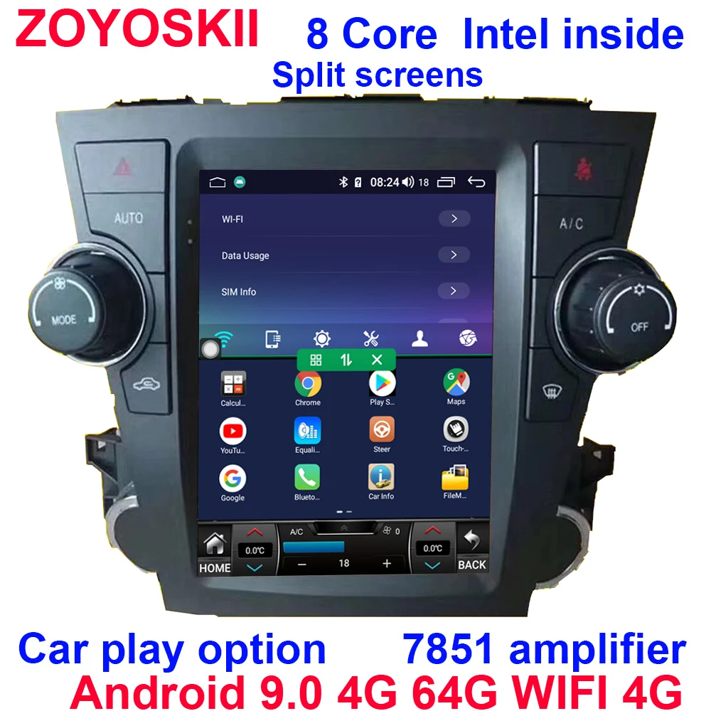 Android 9 0 os 10 4 дюймов вертикальный tesla стиль автомобильный Радио GPS bluetooth