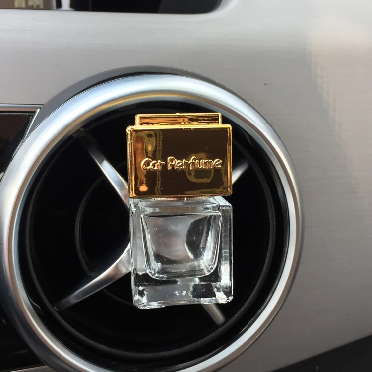 Автомобильный освежитель воздуха на вентиляционное отверстие с клипсой, стеклянный пустой квадратный подвесной флакон для авто, диффузор эфирного масла, автомобильный Стайлинг