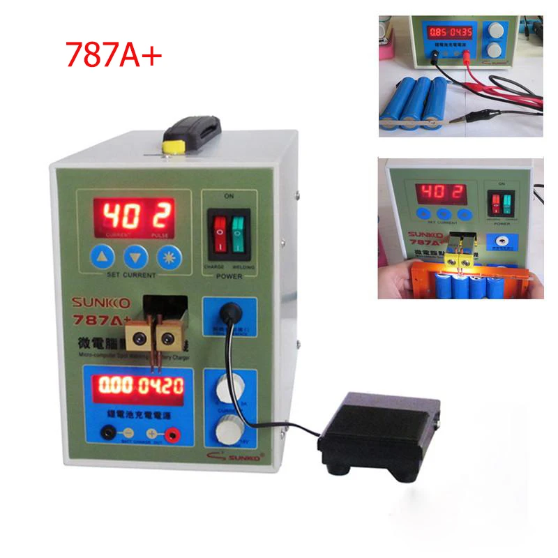 Spot Welder Battery Welder Applicable Notebook and Phone Battery Precision Welding Pedal Recharge Charging Capability Charger 220V Yae First Trading Co Itd SUNKKO 787A 