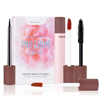 

HengFang pro light makeup series 2 lipgloss 1 mascara 1 eyeliner fashion makeup set 4pcs cosmetic travel set H7052
