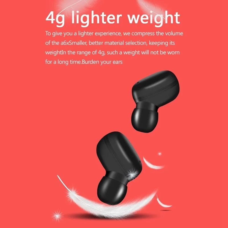 A6X True Wireless Stereo BT 5 0 Earphone Fingerprint Touching High Definition Stereo Wirelessly Headset Noise Cancelling Gaming