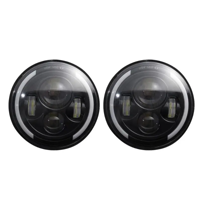 VODOOL 1 Pair 7 inch 150W Car Headlight Bulb Halo Angel Eyes LED Headlights DRL for Wrangler H4/H13 Car Working Lights