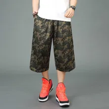 Модные свободные мешковатые летние шорты для мужчин, повседневные камуфляжные шорты с эластичной талией в стиле хип-хоп, шаровары, мужские шорты размера плюс