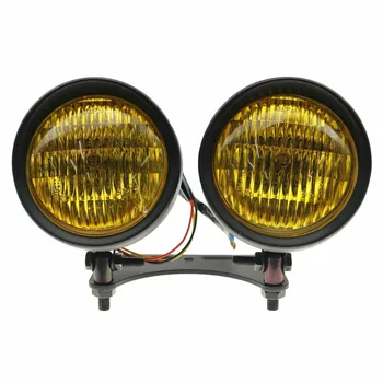 

Black Bottom Mount Dual Metal Headlight For Harley Honda Triumph Custom