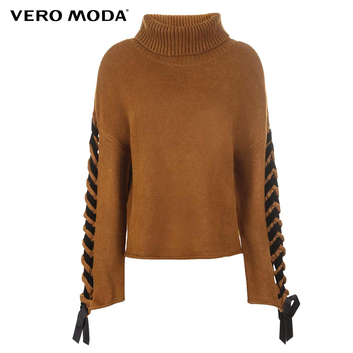 Vero Moda женский свободный крой с вырезом и высоким вырезом на шнуровке вязаный свитер | 318313506