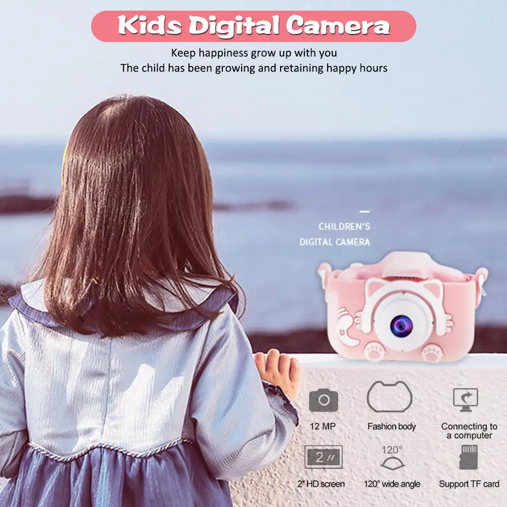 2,0 дюймов экран мини мультфильм дети камера HD цифровой 12 Мп фото Дети 1080P камера для детей день рождения Рождество подарок для мальчиков и девочек