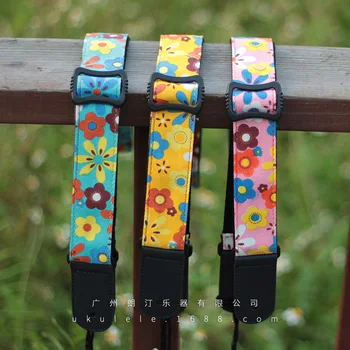 

Ukulele Shoulder Strap Widen Thicken Neck Dedicated Flower Parts Personalized Cartoon Colors Guitar Guitarra Hook Accessories