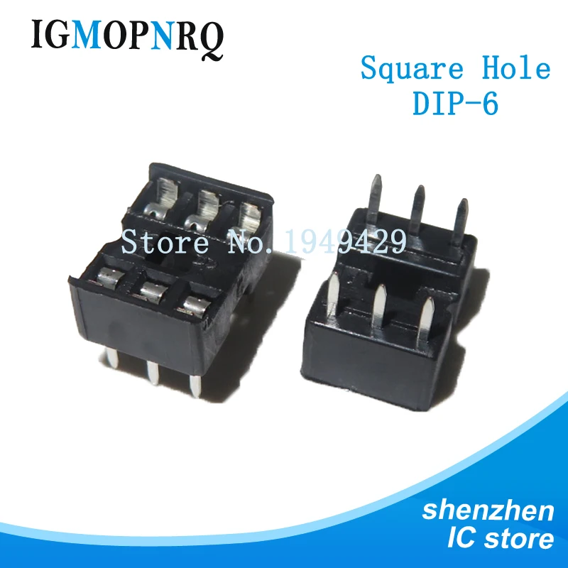 

10pcs DIP-6 Square Hole 6 Pin 2.54MM DIP6 IC Sockets Adaptor Solder Type IC Connector