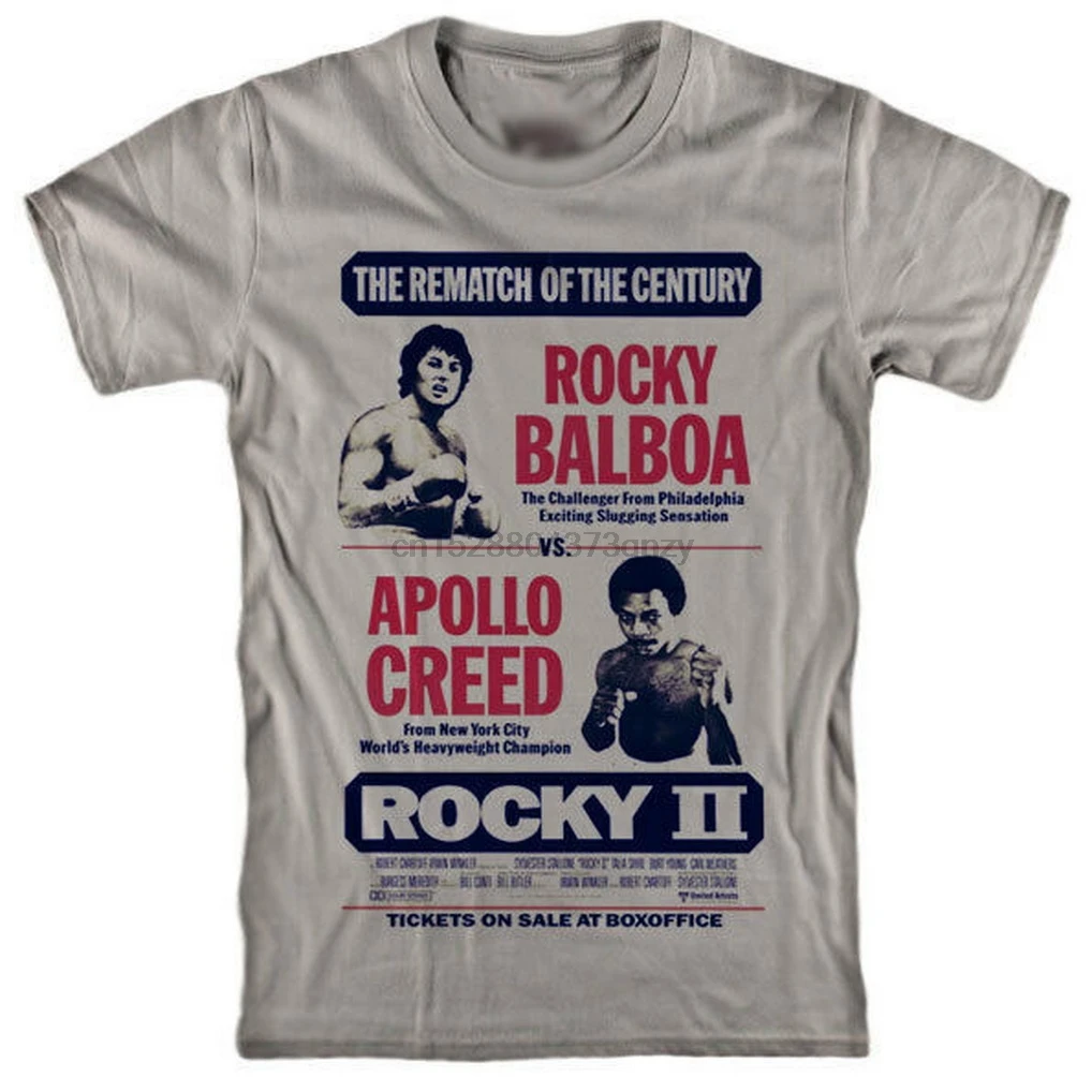 Rocky 2 футболка Apollo Creed Rematch фильм плакат Толстовка фигурки 70s Футболка Летний стиль