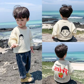

2020 new spring item boy cute cartoon print long sleeve shirt