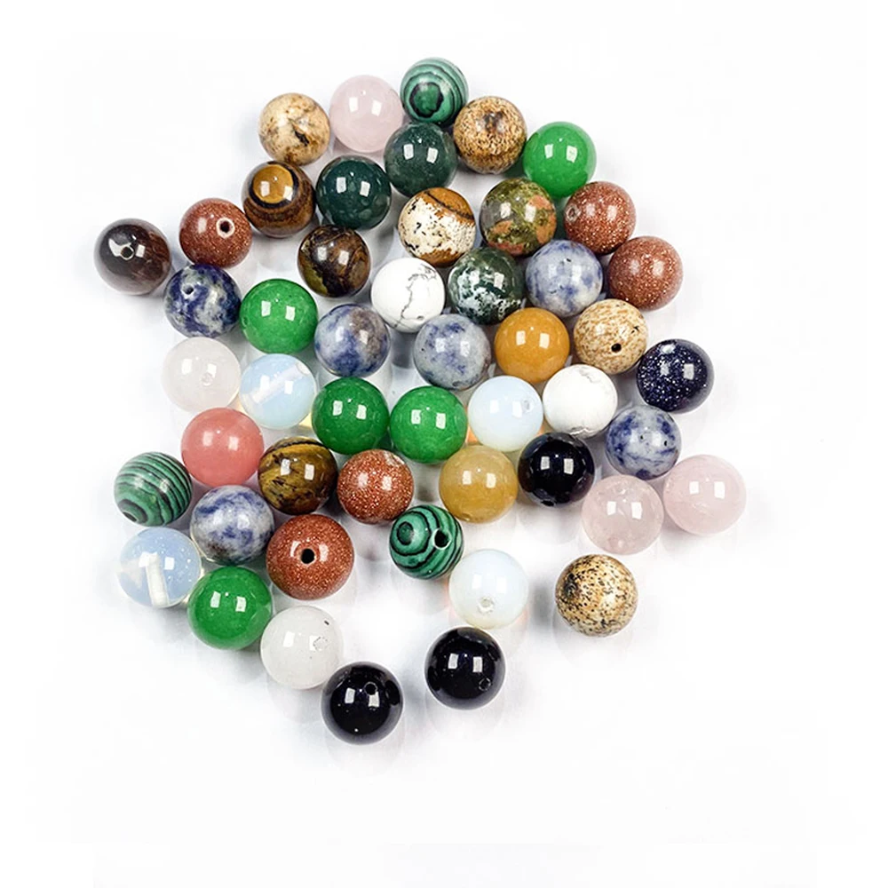 

Natural Stone Half Hole Beads Round Loose Beads For DIY Jewelry Making Earring Stud Accessories Wholesale