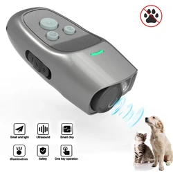 Appareil d'entraînement Anti aboiement pour animaux de compagnie 4 en 1, répulsif ultrasonique pour chiens, Rechargeable par USB, entraîneur Anti aboiement avec lumière LED 