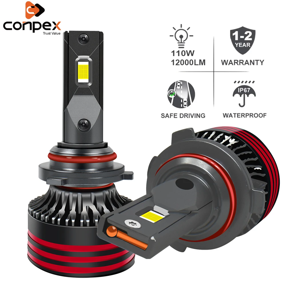 Conpex HB3 9005 Led Canbus luces led para auto H7 LED H4 H8 HB4 9007 H1 H3 Автомобильная фасветильник 6000K Suv свет