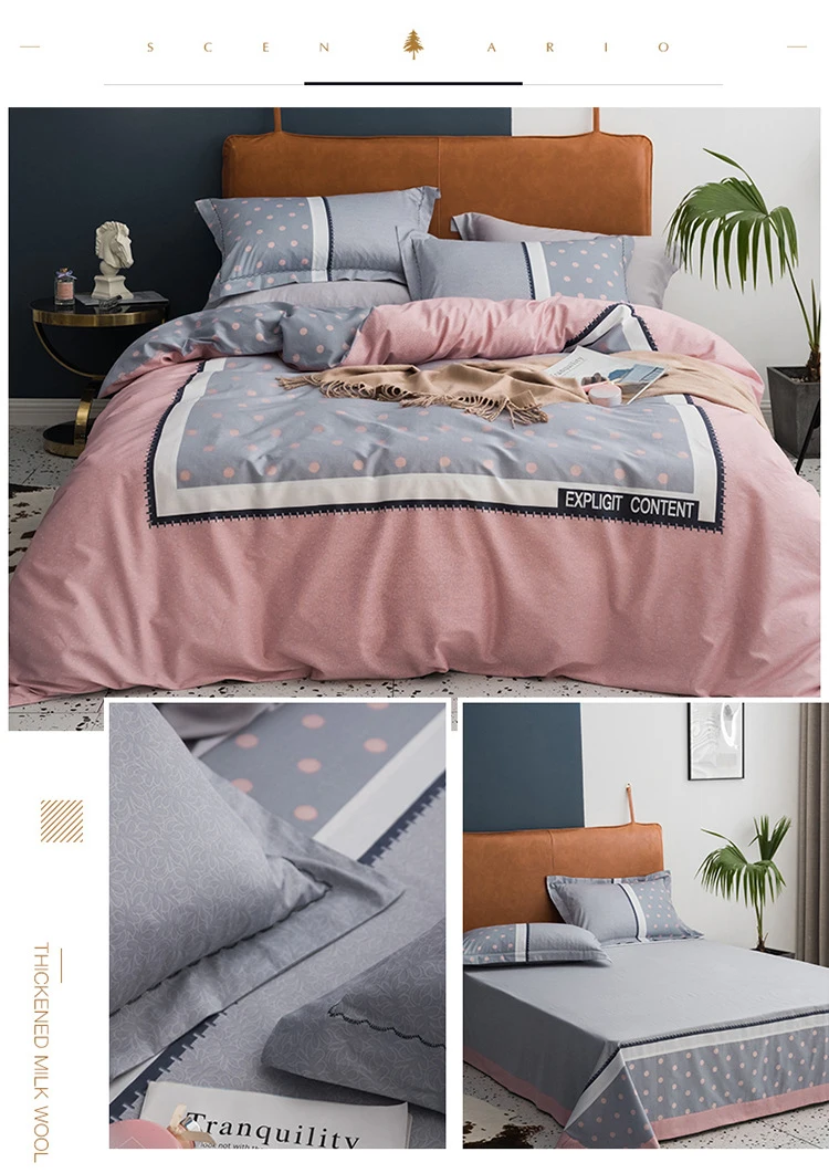 Роскошные комплекты постельного белья, хлопок, 40 S, queen King size, нордический розовый, Гари, пододеяльник, для мальчиков, комплекты постельного белья, винтажная простыня, японская, ropa cama