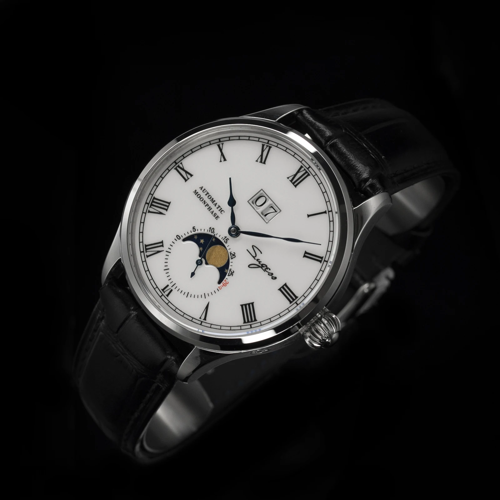 

Automatic Luxury Moonphase Tianjin ST2528 Movement Ceramic Dial Sapphire 2021 Mens Watch 316L Stainless Steel Case Wristwatche